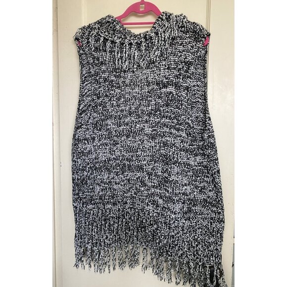 Drapers and Damons Sz 1X Chunky Open Front Fringe Sweater Vest Coastal Grandma - Picture 2 of 10